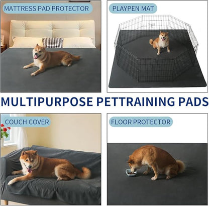 2Pack Washable Pee Pads for Dogs 48x48 Inch, Fast Absorbent Puppy Pads Reusable, Waterproof, Non Slip, Quick Dry Dog Pads for Puppy Training Whelping