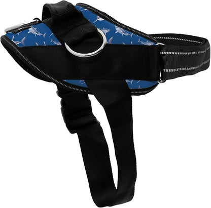 ShawnCo Essential Dog Harness, No-Pull Pet Vest with 3 Leash Clips, No Choke, Reflective, Adjustable and Padded, for Easy Walking and Training for Small, Medium and Large Dogs (White Sharks, M)