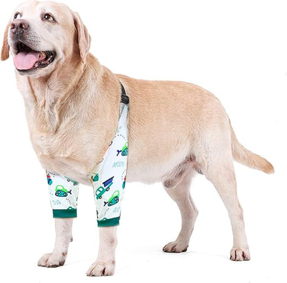 HDKUW Dog Elbow Protector, Dog Front Leg Recovery Sleeve for Prevent Licking Wound, Elbow Sleeves with Mesh Pad for Medium Large Dogs Car L