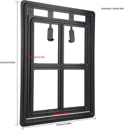 Acouto Screen Fit Pet Door Plastic Pet Dog Puppy Door Locking Safe Flap Screen Window Gate Doors, & Ramps (XL Font)