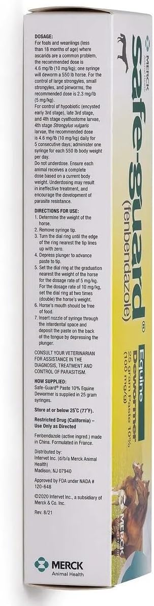 Safe Guard 25 Gram Paste Equine Dewormer