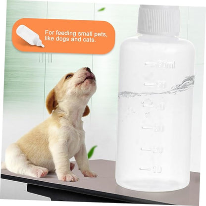 BESPORTBLE 2 Sets Pet Nursing Bottle for Dogs and Cats Milk Feeder with Scale Design Safe Portable Feeding Bottles for Newborn Kittens and Puppies