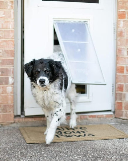 Endura Flap Double Flap Pet Door for Door Installations | Stylish for Interior & Exterior Doors | Durable Aluminum Frame & Weatherproof Dual-Layer Flap | White, Large, Double Flap