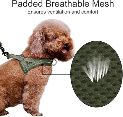 Plutus Pet No Pull Dog Harness with Breathable Mesh Padded, Adjustable Reflective Escape Proof Dog Harness, Quick Fit Dog Vest Harness for Small Medium Large Dogs(L, Ranger Green)