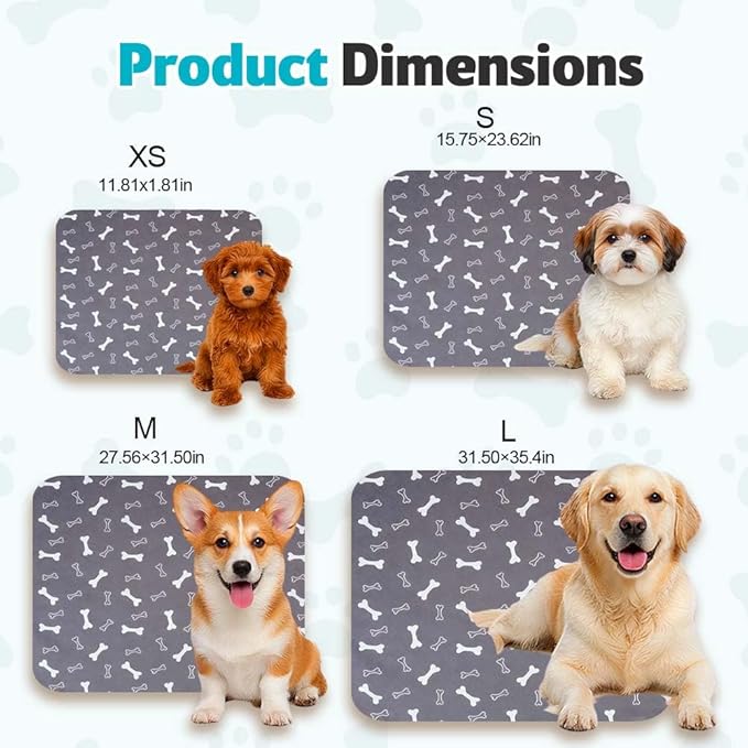 Puppy Pads for Dogs, 2026 New Washable Puppy Pads with Pheromones, Pee Pads for Dogs & Cats, Durable Leak-Proof & Anti-Slip Pet Training Pads for Home & Travel, Reusable (Grey, 11.8" x 11.8")