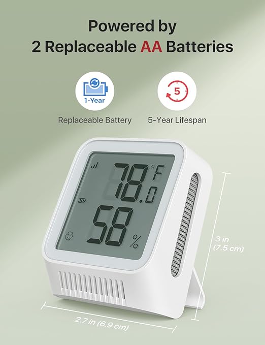 X-Sense WiFi Thermometer Indoor Hygrometer, Digital Temperature Sensor with App Notification Alerts, Temperature Humidity Meter for Room, Data Storage Export at No Charge, 3 Sensors & 1 Base Station