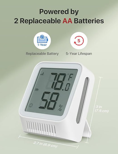X-Sense WiFi Thermometer Indoor Hygrometer, Digital Temperature Sensor with App Notification Alerts, Temperature Humidity Meter for Room, Data Storage Export at No Charge, 3 Sensors & 1 Base Station