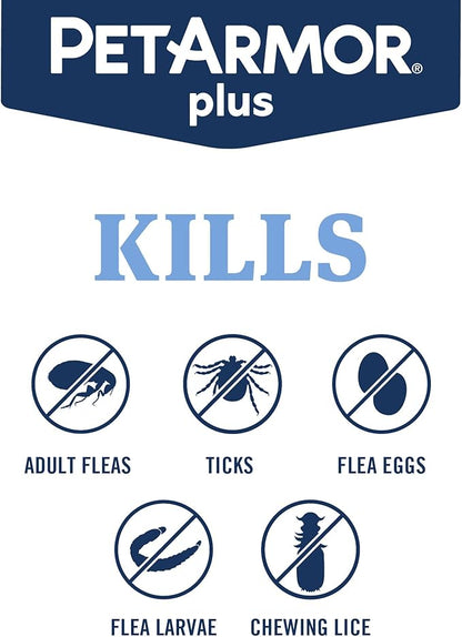 PetArmor Plus Flea and Tick Prevention for Dogs, Medium Dog Flea and Tick Treatment, 3 Doses, Waterproof Topical, Fast Acting (23-44 lbs)