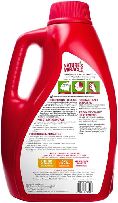 Nature's Miracle Advanced Stain & Odor Eliminator, Sunny Lemon Scent, Severe Mess Enzymatic Formula For Tough Pet Messes, 1 Gallon (Pack of 4)