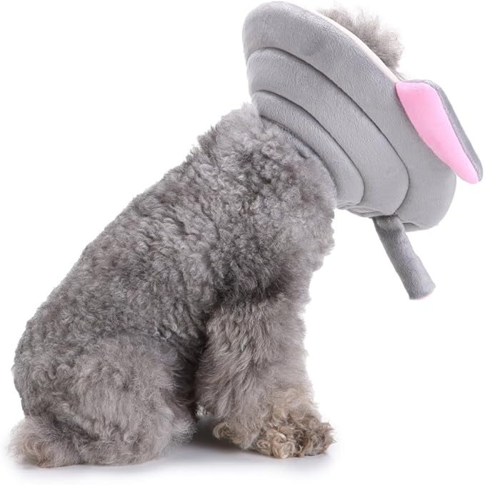 Pet Recovery Collar,Dog Protective E-Collar Soft Dog Cone Breathable Secure Lovely Collar for Puppy Small Medium Dogs (M-Neck: 35-38cm, Elephant)