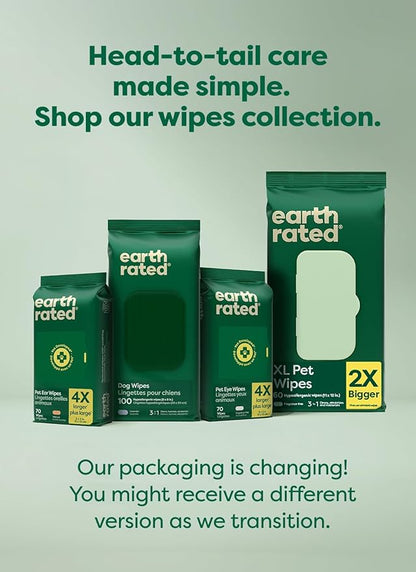 Earth Rated Pet Wipes for Dogs and Cats, Hypoallergenic, 3-in-1 Cleaning, Deodorizing and Hydrating, for Grooming Paws, Body and Butt, New White Tea and Basil Scent, 400 Count