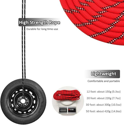 Reflective Long Slip Lead Dog Leash Anti-Choking 12 FT/20 FT/30 FT/50 FT Rope Training Leash for Medium Dogs Small Puppy Pets (12ft, red)