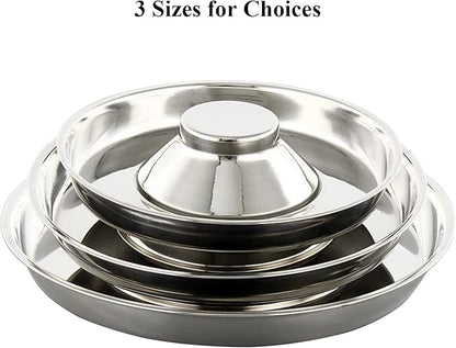 Stainless Steel Pet Bowl for Puppy and Cat, Dog Food and Water Feeding Bowl, Puppies and Kittens Weaning Bowls, Multiple Dogs and Cats Eat and Drink Together (2PC, M)