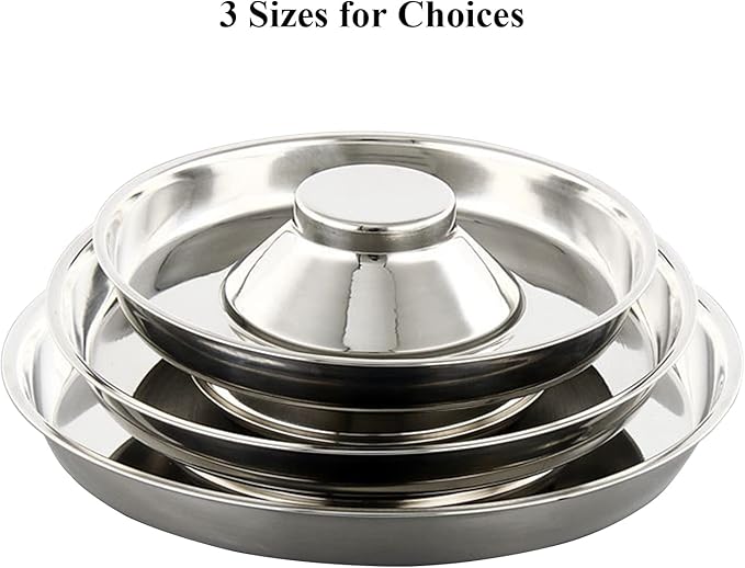 Stainless Steel Pet Bowl for Puppy and Cat, Dog Food and Water Feeding Bowl, Puppies and Kittens Weaning Bowls, Multiple Dogs and Cats Eat and Drink Together (1PC, L)