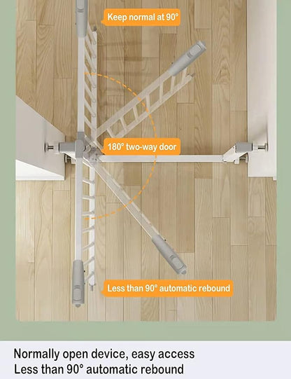 (60.5-113 in Width) Extra Long Baby Gate with Door, Large Dog Gate Indoor, Extra Wide Baby Gates for Doorways, Child Proof Gate, Kiddie Gates. White, Dog Gates for The House. Extra Tall Pet Gate.