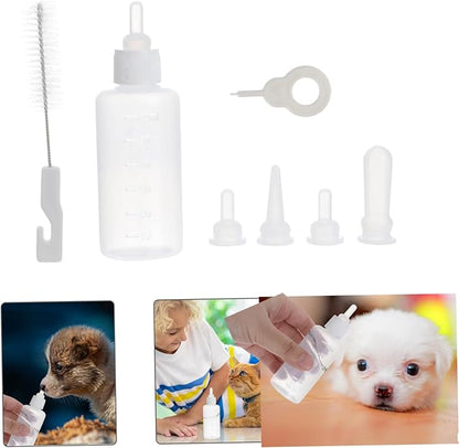 POPETPOP 2sets Pet Nursing Bottle Milk Feeder Kit for Puppies Cats Pet Feeding Bottles Scale Material Portable for Outdoor