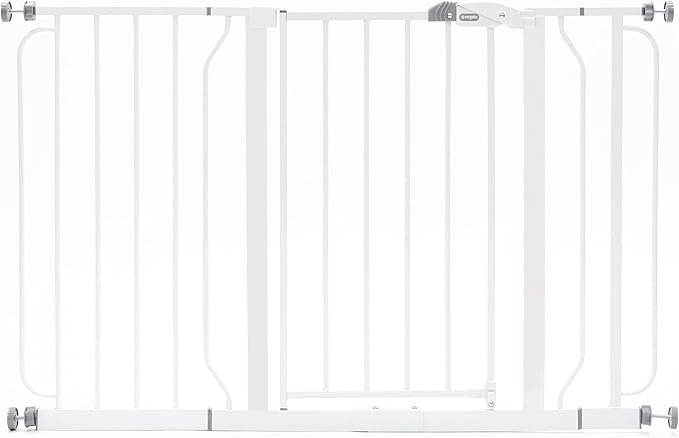 Regalo Safety 29-49" Easy Step Extra Wide Baby Gate for Doorways & Bottom of Stairs, Pressure Mounted Safety Gate with Door for Babies, Toddlers & Pets, White