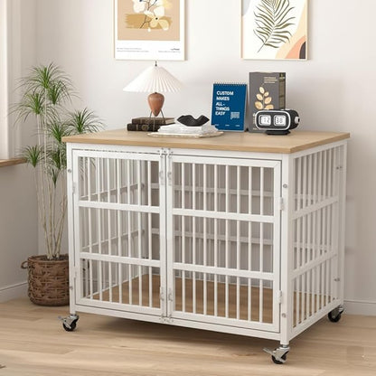 Boldbone 48 inch Dog Crate Furniture, Heavy Duty Dog Kennel Indoor for Large Dogs, Escape-Proof and Chew-Proof Wooden Dog Cage for high Anxiety Dog, Decorate House as TV Stand, End Table
