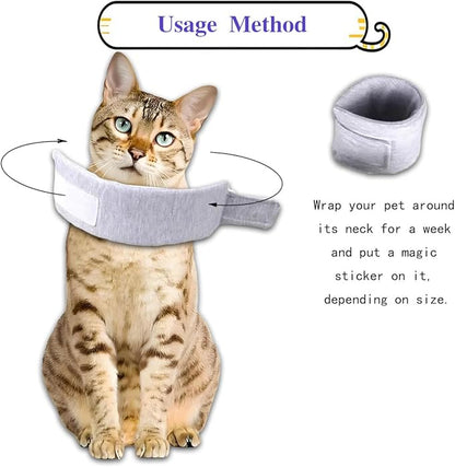Cat Cone Collar for Pet with Spinal IVDD Issues After Surgery Recovery, Adjustable Cat Neck Brace Elizabethan Collar, Neck Cervical Cone to Stop Licking for Small Medium Dog Puppy Kitten (Grey, XS)