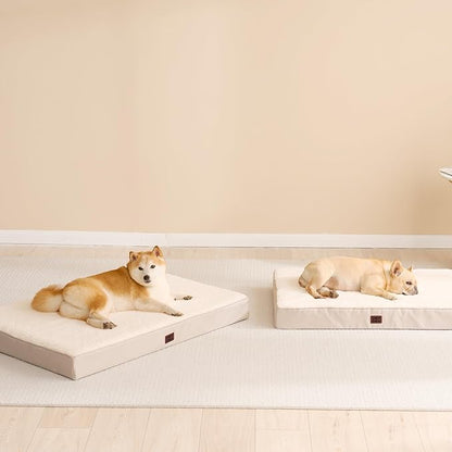 EHEYCIGA Orthopedic XL Dog Beds for Extra Large Dogs with Removable Washable Cover, Camel, 44x32