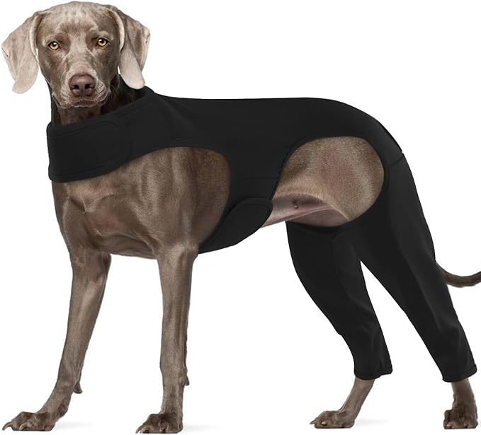 ROZKITCH Dog Recovery Suit for Rear Right Left Leg, Pet Prevent Licking Wound Elbow Protector, Dog Back Leg Sleeve for Sprain ACL CCL Arthritis Joint Care Black 3XL