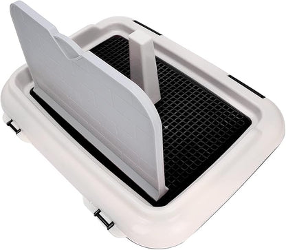 Generic Dog Toilet Pad, Dog Potty Tray with Simulated Wall for Small Dogs and Puppies Under 15 Pounds, Black