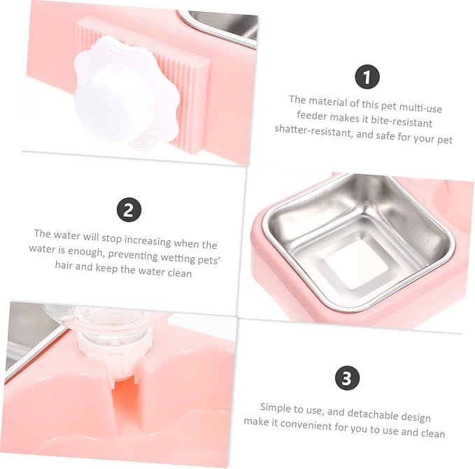Milisten 1set Detachable Automatic Pet Feeder Dual Bowls for Cats and Dogs Convenient Hanging Design for Easy Cleaning and Refilling for Home and Pet Shops Box