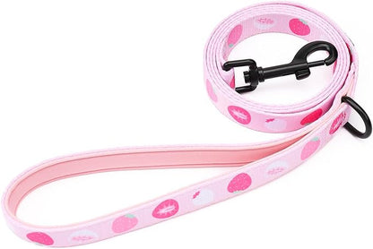 Dog Harness and Leash Set, Adjustable Dog Harness, Dog Leash, No Pull No Choke Puppy Harnesses for Walking Training for Small Medium Pet (Strawberries, L(Chest 18.5-27.1", Neck 14.5-20.1"))