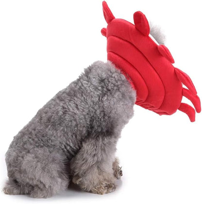 Pet Recovery Collar,Dog Protective E-Collar Soft Dog Cone Breathable Secure Lovely Collar for Puppy Small Medium Dogs (L-Neck: 38-41cm, Crab)