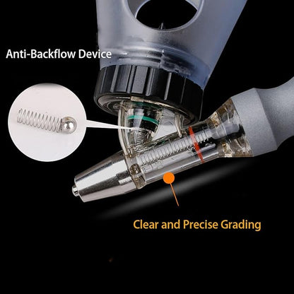 Livestock Syringe Gun Injector, Bottle Adjustable Poultry Continuous Syringes, Reusable Veterinary Precision injection Gun(B,10ML)