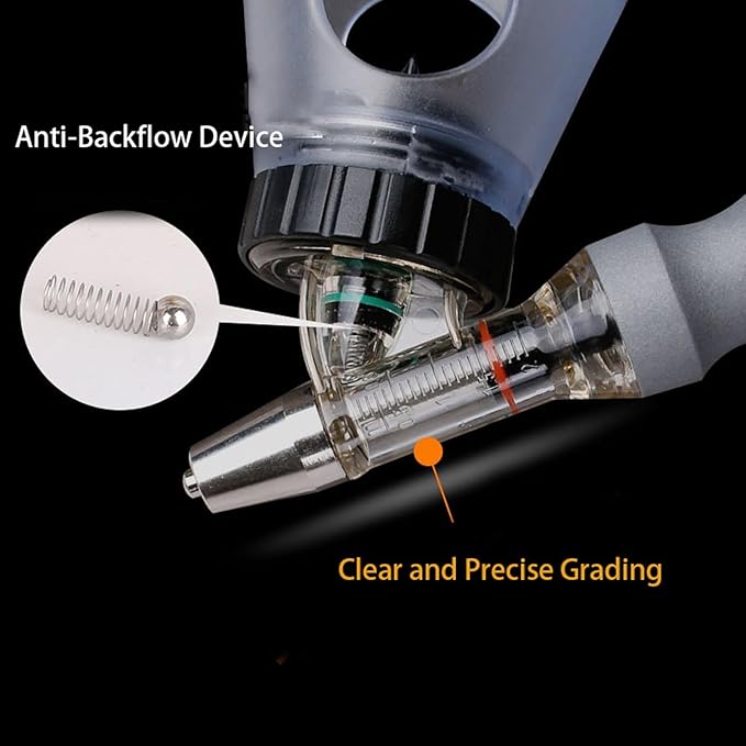 Livestock Syringes, Adjustable Veterinary Injector Gun, Automatic Continuous Syringe for Animal Cattle Goat Pig Cow(B-5ml)
