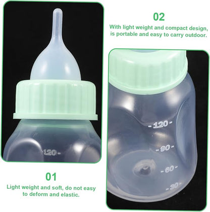 Pet Nursing Feeder Bottle Set for Newborn Puppies Kittens Hamsters Leak- Ergonomic Anti-wear Small Animal Feeding Kit with Soft Nipple for Safe Milk Feeding and Easy Cleaning