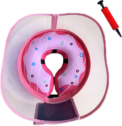 Inflatable Dog Cone Collar for Large Medium Small Dogs to Stop Licking, Soft Dog Cone Alternative Donut Collar After Surgery (Pink, S)