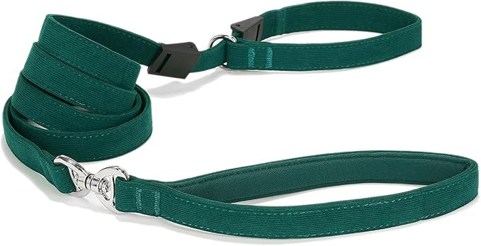 Slip Lead Dog Leash,Soft Corduroy 6 FT Dog Training Leash for Medium Large Dogs,No Pull Slip Leash and Collar with Padded Handle,Dark Green