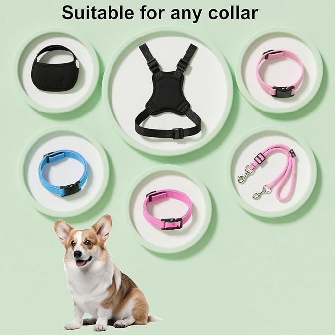 3pcs Dog Prong Collar Safety Clip, Adjustable Reflective Nylon Leash Extender Strap with Metal Dual Clasps 360° Rotatable Dog Harness Connector for Pet Walking Running and Hiking