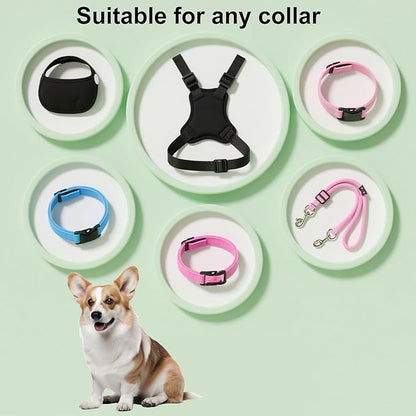 3pcs Dog Prong Collar Safety Clip, Adjustable Reflective Nylon Leash Extender Strap with Metal Dual Clasps 360° Rotatable Dog Harness Connector for Pet Walking Running and Hiking