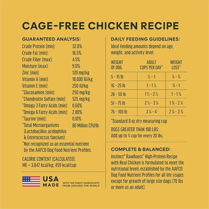Instinct RawBoost, Natural Dry Dog Food with FreshDried Raw, High Protein, Grain-Free Recipe - Real Chicken, 20 lb. Bag