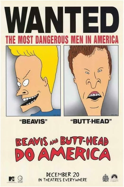 Rectify the Race Beavis And Butthead Do America Movie Mike Judge Bruce Willis 18x24 Poster