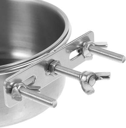 FRCOLOR 2pcs Stainless Steel Dog Bowls Large Capacity Anti-tip Food and Water Containers 10x4.5cm 12x5cm for Home Use Pet Feeding Supplies
