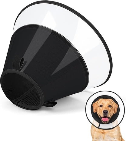 Dog Cone Collar with Soft Liner to Stop Licking, Elizabeth Recovery Collar After Surgery for Large Medium Dogs, Comfortable Pet Head Cone Alternative for Neutering Spay Injury (XS)