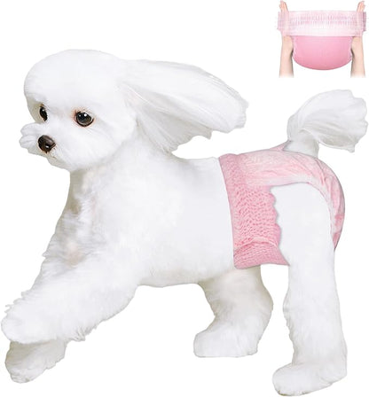 Ambreview Disposable Dog Diapers Female, Just Pull It Up, Doggie Diapers for Female Dogs, Strong Absorbency | Leak Proof, for Dogs in Heat | Elderly | Disabled, M 30 PCS