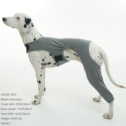 ROZKITCH Dog Surgery Suit for Rear Right Left Leg, Pet Prevent Licking Wound Elbow Protector, Dog Leg Wound Protector for Sprain ACL CCL Arthritis Joint Care Grey 3XL