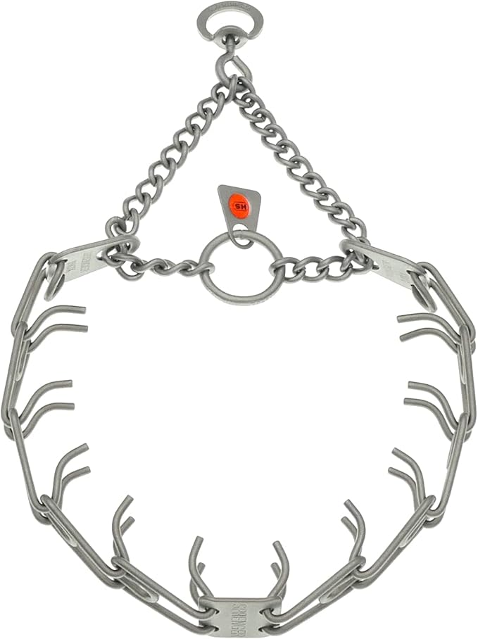 Herm Sprenger Matte Stainless Steel Scratch Resistant Dog Collar with Swivel D-Ring Training Collar for Small Dogs Made in Germany (16in x 2.25mm (Neck Size up to 13 in) | Matte)