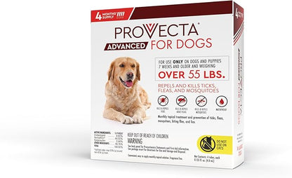 Provecta® Advanced for Extra Large Dogs (Over 55 lbs) Flea and Tick Topical Treatment, 4-Month Supply