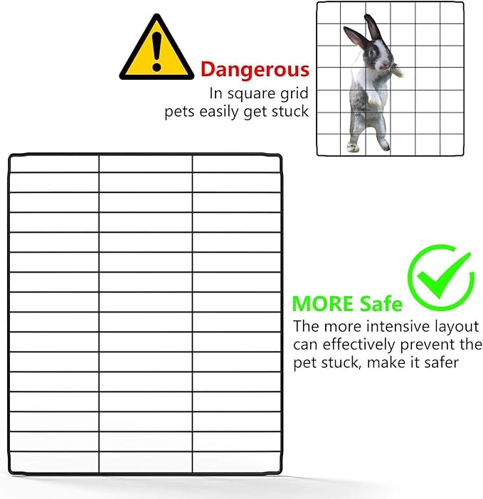 LURIVA Small Animal Playpen, Guinea Pig Cages, Pet Playpen, Rabbit Cage,Small Animal Cage, Puppy Kitten Dog Playpen, Indoor Outdoor Portable Metal Wire Yard Fence,15 X 12 Inch, 16 Panels, Black.