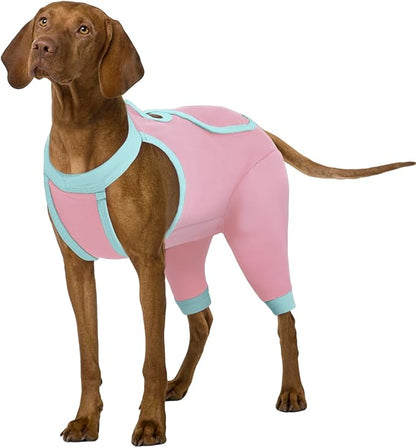 IDOMIK Recovery Suit for Dogs Hind Legs|Dog Surgery Suit for Female Spay Male Neuter,Dog Leg Sleeve to Stop Licking Rear Legs,Long Sleeves Wound Cover Onesie Shirt for Dogs,Cone Collar Alternative