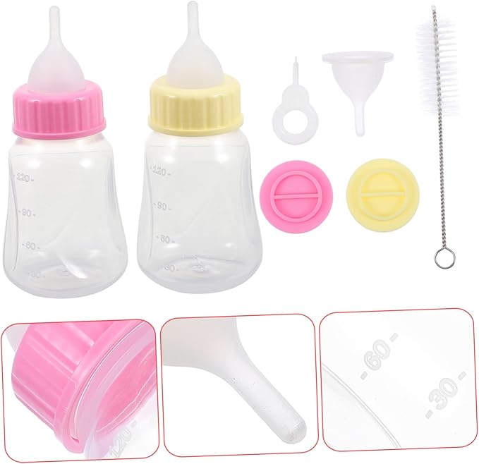 2pcs Cat Milk Bottle for Kittens Puppies Nursing Feeder for Small Pets
