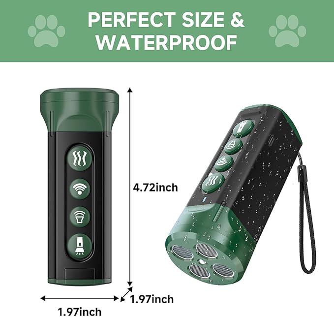 BOKKY 6-in-1 Anti Barking Device for Dogs with 3X Sonic Emitters Convertible Waterproof Dog Bark Deterrent of 4 Ultrasonic Heads Up to 32FT Long - Safe for Dogs Training - Indoor & Outdoor