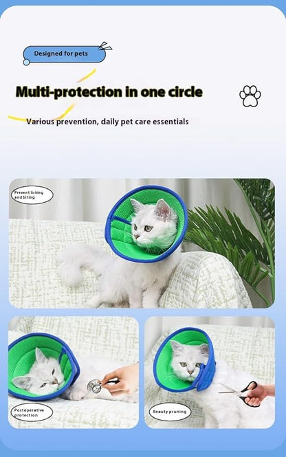Soft Dog Cone Collar Alternative, Adjustable E-Collar for Surgery Recovery & Wound Protection. Comfy Elizabethan Cone for All Pets. (Blue, XL (Fit 20-49 lb Dog))
