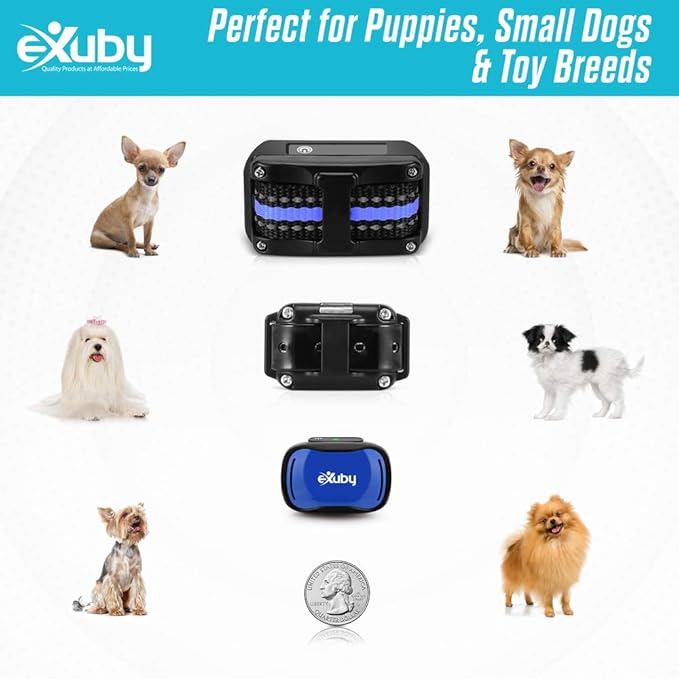 Vibrating Dog Collar - NO Shock - Small Dog Training Collar with Remote - Fits Small Dogs Under 15 pounds (Between 5-15 lbs) - Vibration & Sound Only - 1,000 FT Range - Long Lasting Battery Life